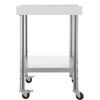 Stainless Steel Work Prep Table Kitchen Work Table 24x15in w/ 4 Casters
