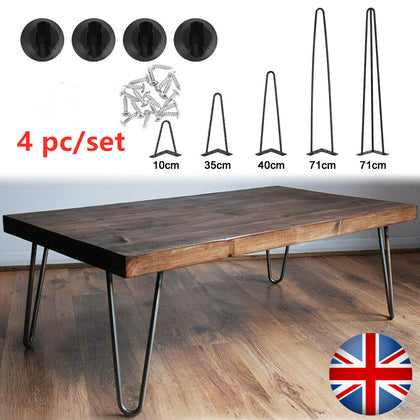 4pc Hairpin Legs / Hair Pin Legs Set for Furniture Bench Desk Table Metal Steel