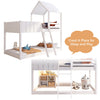 Wooden Bunk Beds 3FT Treehouse Loft Bed Kids Mid-Sleeper Cabin Bed 90x190 White