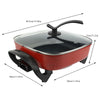 Multi 5L Cooker Electric Frying Pan Non-Stick Pot With Glass Lid 1360W