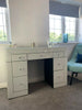 White Mirrored Furniture Glass Dressing Table Bedroom Console Bevelled Venetian