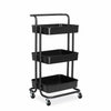 3 Tier Slim Kitchen Storage Trolley Cart Rack Tray Shelf Rolling Wheel W/ Handle