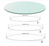 Clear Tempered Glass Round Table Top Protective Cover30-90cm Living Room Table