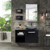 Countertop Basin Set Tempered Glass Wash Bowl Waste Tap Under Sink Unit Cabinet