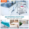 Mobile Rolling Cart 3-Tiers Stainless Steel Lab Medical Rolling Trolley Cart