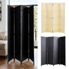 Folding Room Divider 4 Panel Woven Partition Privacy Screen Wall Free Standing