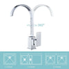 Waterfall Modern Mono Kitchen Mixer Tap Spray Chrome Hot & Cold Sink Faucet Taps