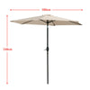 3 Color Garden Parasol Sun Umbrella Canopy Patio Garden Sun Shade 2/2.5/2.7/3M