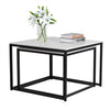 Modern Nested Coffee Table Set of 2 Marble End Table Nesting Sofa Side Tea Table