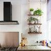 Wooden Hanging Shelf Window Wall Plant Rope Hanging Shelves for Kitchen Bathroom