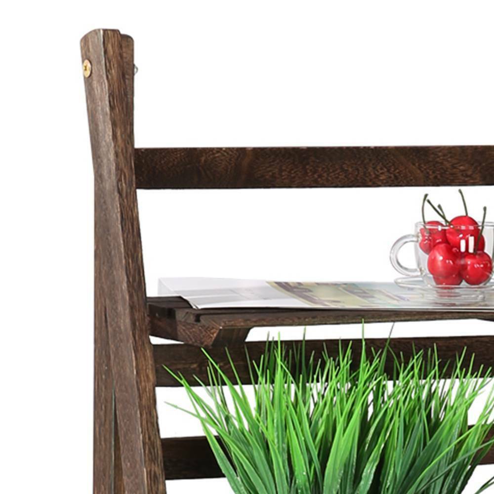 4 Tier Ladder Book Shelf Bookcase Garden Flower Plant Pot Display Rack Wooden