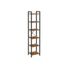 Tall Industrial Bookcase Narrow Vintage Display Unit Slim Rustic Storage Shelves