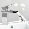 Modern Waterfall Bathroom Basin Mixer Sink Taps Single Lever Brass Faucet Tap