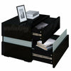 High Gloss Bedside Table Cabinets Nightstand Chest of Drawers FREE RGB LED Light