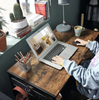 Industrial Computer Desk Rustic Metal Furniture Vintage Folding Office Study