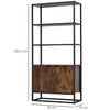 Vintage Tall Bookcase Cabinet Industrial Display Storage Shelving Unit Furniture