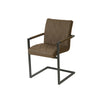 2 Pcs Faux Leather Dining Chairs Armchairs Office Kitchen Brown Grey Industrial