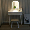 Dressing Table Vanity Set Adjustable LED Light Mirror Makeup Desk Stool