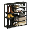 Furinno Turn-N-Tube Multi Tiers Shoe Storage Rack Espresso/Black and Grey/Black