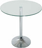 Small Glass Dining Table Round Kitchen Breakfast Bar Pedestal Metal Space Saving