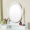 Wooden Dressing Table w/4 Mirror Stool Vanity Makeup Desk Stool Set White/Black