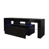 TV Unit Cabinet Stand Modern Storage LED Light Media Entertainment Holder Black