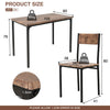 Dining Table and Chairs Set Wooden Steel Frame 2/4 Seat Modern Kitchen Set Brown