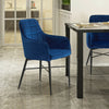 Pair Luxury Blue Velvet Dining Chairs Dining Room Kitchen Chairs Tub Chairs