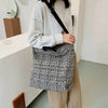 Fashion Woolen Shoulder Bag Women Large Capacity Messenger Handbags (Black)