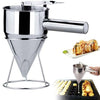 Stainless Steel Piston Funnel with Support for Sauce Cream Dosing Hand Funnel