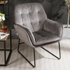 Distressed Nordic Vintage Velvet Armchair Lounge Chair High Back Sofa Fireside