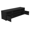 Modern High Gloss Black TV Unit with Soundbar Shelf Media Storage Cabinet