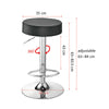 Pair of 2 Bar Stools Faux Leather Swivel Gas Lift Chair Kitchen Breakfast Stool