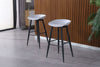 2x Light Grey Barstools Plastic Seat and Black Metal Legs Home Kitchen Bar