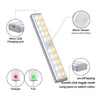 20 LED Two Color Human Body Sensor Strip Lamp RIP Rechargeable USB Cabinet Stair