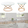 Modern Tempered Glass Coffee Table Side Table Living Room Furniture Chrome Leg