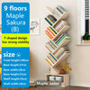 Bookcase 9-Shelf Stand Display Cases Bookshelf Shelving Wood Shelves Tree Shape