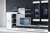 White High Gloss Wall Display Cabinet Glass Door LED Lights Unit Fever New