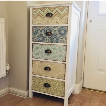 Shabby Chic Tallboy White Vintage Furniture Tall Chest Drawers Side Cabinet Unit
