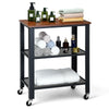 Rolling Storage Cart 3 Tiers Kitchen Serving Trolley Home Storage Unit W/ Wheels