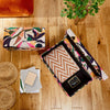Storage Trunks Set of 2 Chests Abstract Tropical Print Velvet Gold Case