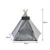 Dog Kennel House Foldable Pet Tent Pyramid Cat Puppy Kitten Shelter Playpen Grey