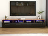 Modern 100cm Black & Walnut TV Unit Stand Cabinet RGB LED Lights Living Room