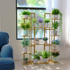 Bamboo 9 Tier 17 Potted Plant Stand Rack Plant Saucers Flower Store Exhibition