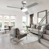 Sliver Metal LED Ceiling Fan Light 3 Dimmable Color Remote Control Bedroom Decor