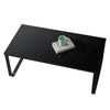 Black Rainbow Coffee Table Tempered Glass Top Side Table Modern Glossy Room NEW