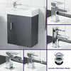 Compact 400mm Basin Vanity Unit Grey Wall Hung Bathroom Sink & Tap Set |Nanuya