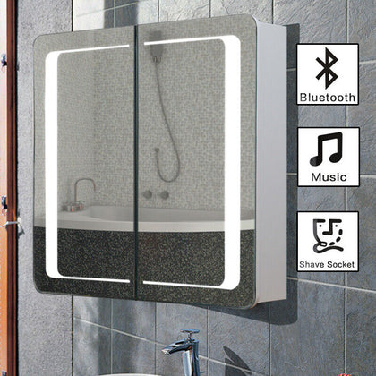 Bathroom LED Mirror Cabinet with Shaver Socket/Sensor/Demister Pad/Bluetooth