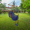 Hammock Hanging Chair Air Deluxe Sky Swing Outdoor Chair Solid Wood 250lbs Blue