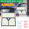 Super 436 LED Solar Powered Lights Outdoor Wall Security Bright Garden PIR Lamp